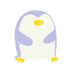 flat color style cartoon penguin