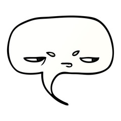 cartoon doodle speech bubble with face