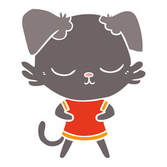 cute flat color style cartoon dog