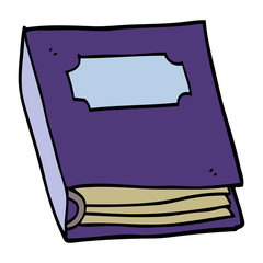 cartoon doodle purple book