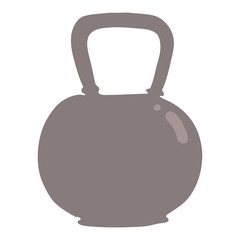 flat color illustration of a cartoon 40kg kettle bell weight