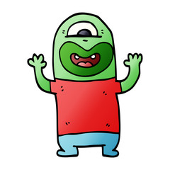 cartoon doodle alien monster