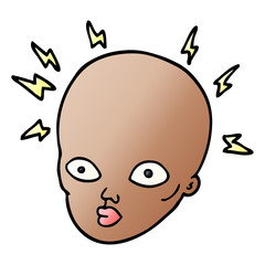 cartoon doodle bald head