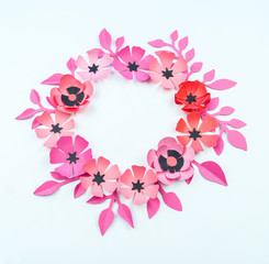 Plakat Flower and leaf pink and black color made of paper