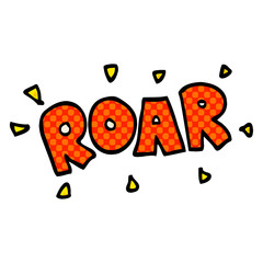 cartoon doodle roar sign
