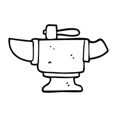 line drawing cartoon heavy old anvil