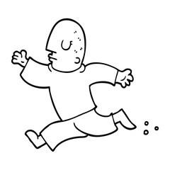 line drawing cartoon man running