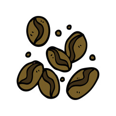 cartoon doodle coffee beans