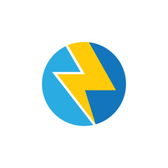 simple geometric thunder logo vector