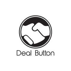 hand shake deal button symbol vector