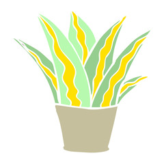 cartoon doodle house plant