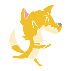 laughing fox running away