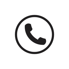 telephone simple circle logo vector