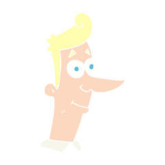 Fototapeta premium flat color illustration of a cartoon smiling man