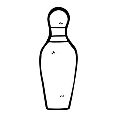 line drawing cartoon bowling pin