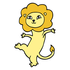cartoon doodle lion