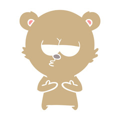 bored bear flat color style cartoon