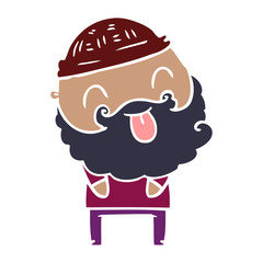 man with beard sticking out tongue