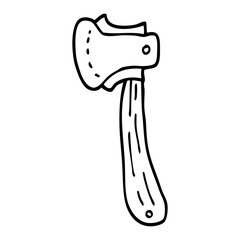line drawing cartoon long axe