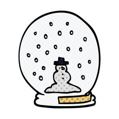 cartoon doodle snowglobe