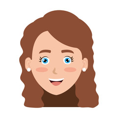 beautiful and young woman head character