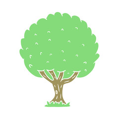 flat color style cartoon tree