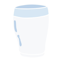 cartoon doodle glass of milk