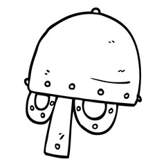 line drawing cartoon viking helmet
