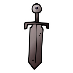 cartoon doodle old sword