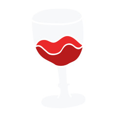 cartoon doodle glass of red wine