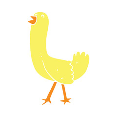 flat color style cartoon bird