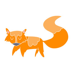 flat color style cartoon fox
