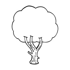line drawing cartoon blooming tree
