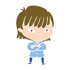 Obraz premium flat color style cartoon woman