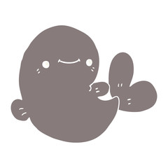 flat color style cartoon whale