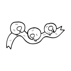 line drawing cartoon xmas bells