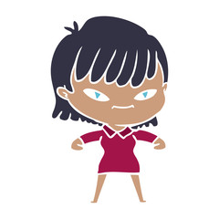 flat color style cartoon woman