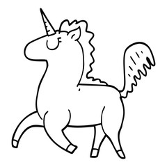 line drawing cartoon unicorn