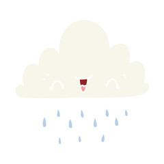 flat color style cartoon storm cloud