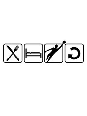 ablauf tage täglich wiederholen essen trinken schlafen torwart torhüter halten fußball schießen tor springen verein ball sport netz spaß fußballplatz silhouette schatten umriss clipart