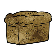 cartoon doodle loaf of bread