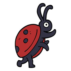 cartoon doodle ladybug