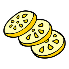 cartoon doodle lemon slices