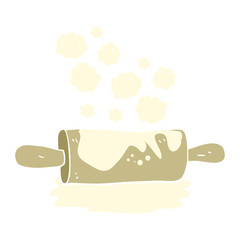 flat color illustration of a cartoon rolling pin