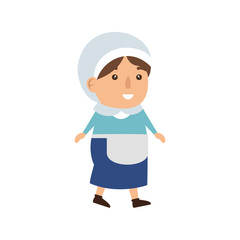 pilgrim woman character icon