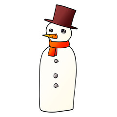 cartoon doodle snowman