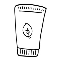 line drawing cartoon skin lotion