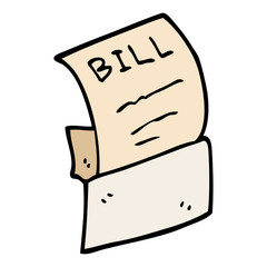 cartoon doodle bill in envelope