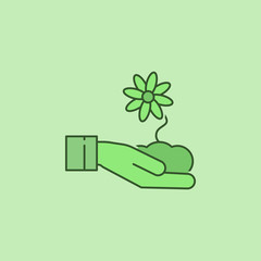flower in the hand icon