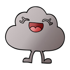 cartoon doodle happy grey cloud